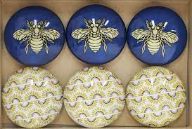 GLASS MAGNETS S/6 BEE
