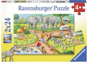RBURG - A DAY AT THE ZOO PUZZLE 2X24PC