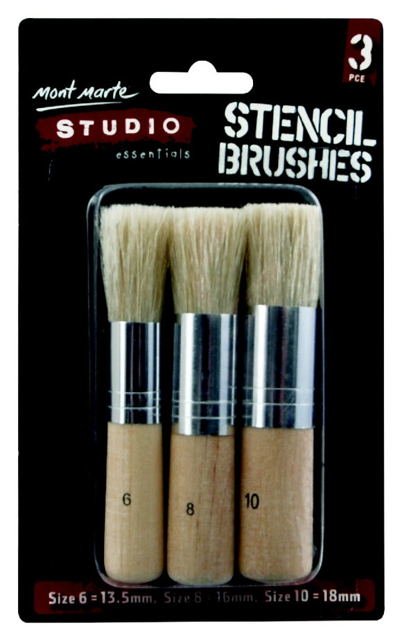 Silver Series Stencil Brushes Pkt 3 MAA0021