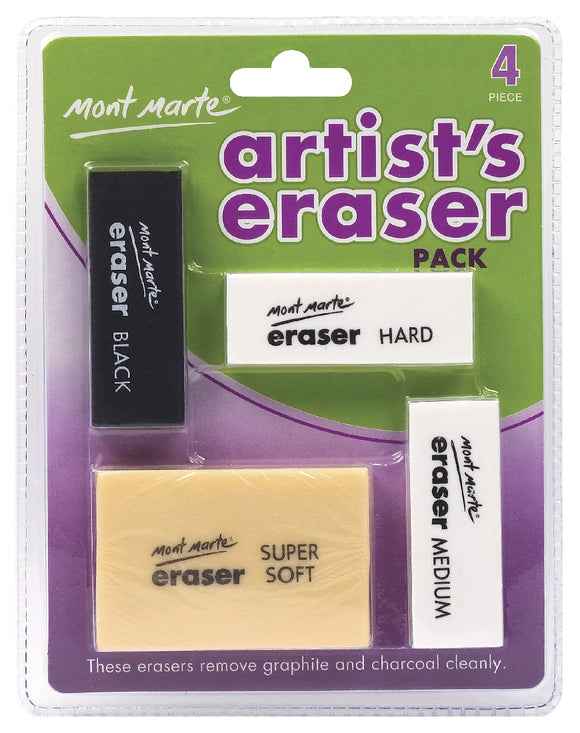 Eraser Pack 4pce clamshell MAXX0005