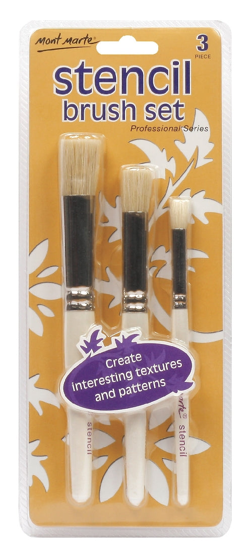 Professional Stencil Brush Set 12/8/4