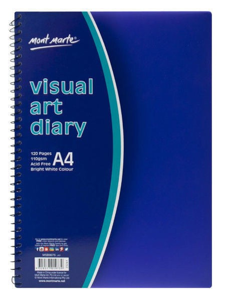 Visual Art Diary PP Coloured Cover A4 MSB0076