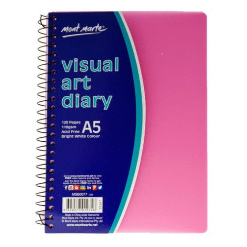 Visual Art Diary PP Coloured Cover A5