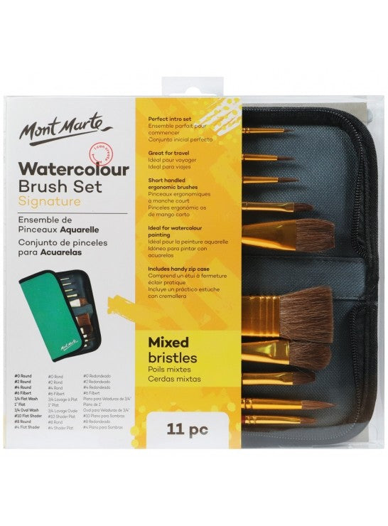 Mixed Bristle Brush Set Wallet 11pc - WaterC