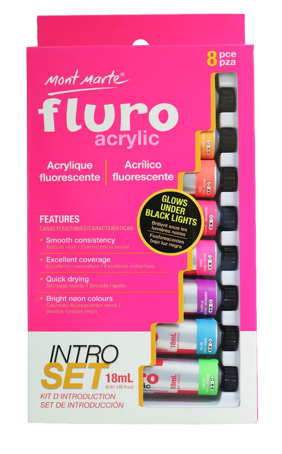 Fluro Acrylic Intro Set 8pce x 18ml