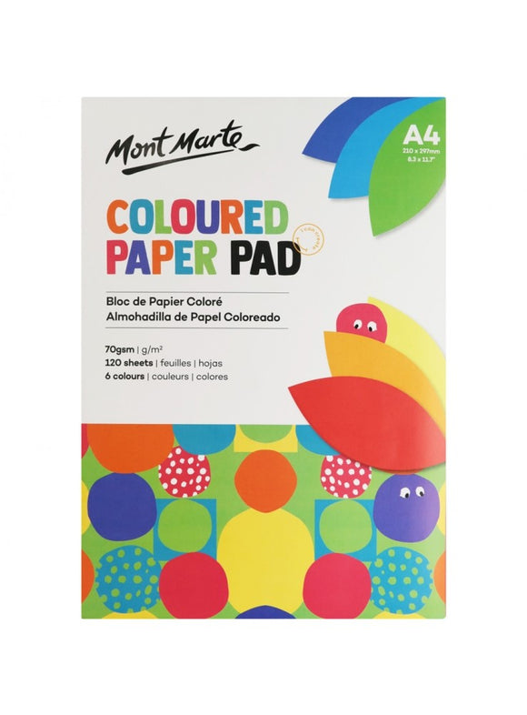 Coloured Paper Pad A4 120 Sheets 70gsm
