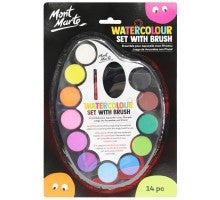 Watercolour Set with Brush 14pc