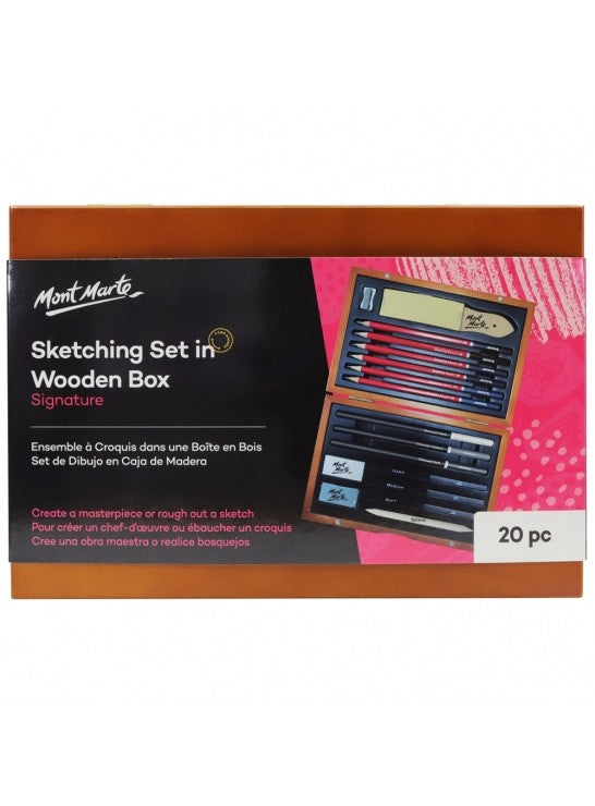 Sketching Set in Wooden Box 20pc