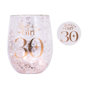 CELEBRATION 30TH GLITTER STEMLESS GLASS