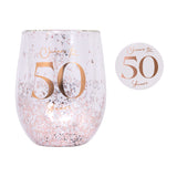 CELEBRATION 50TH GLITTER STEMLESS GLASS