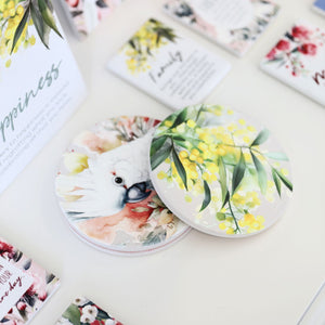 NATIVE BLOOMS COCKATOO CERAMIC COASTER