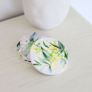 NATIVE BLOOMS YELLOW WATTLE CERAMIC COASTER