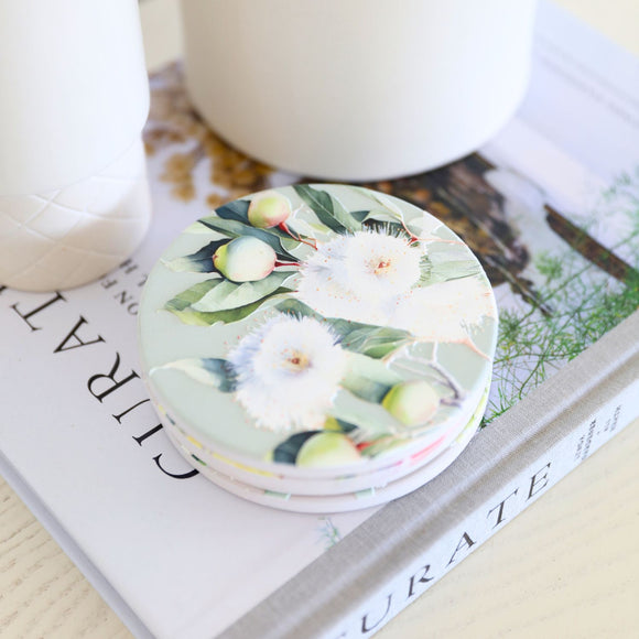 NATIVE BLOOMS GUMNUTS CERAMIC COASTER
