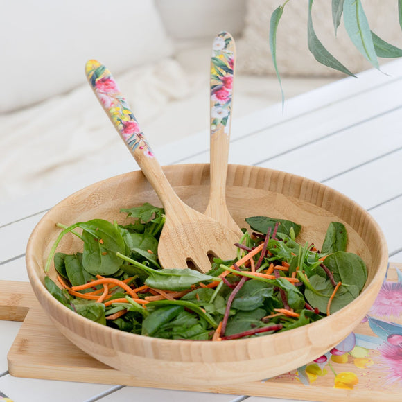 NATIVE BLOOMS SALAD SERVERS