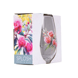 NATIVE BLOOMS RED FLORAL STEMLESS WINE GLASS