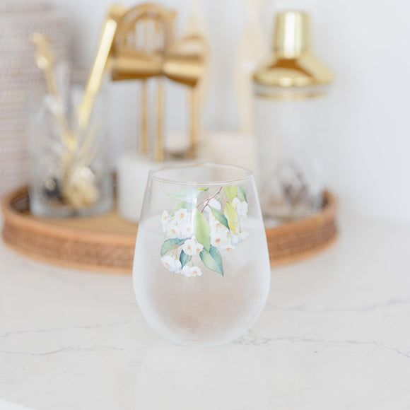 NATIVE BLOOMS WHITE FLORAL STEMLESS WINE