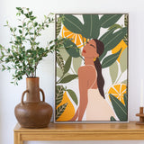 TUSCAN SUN GREEN GODDESS FRAMED CANVAS 64X94