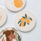 TUSCAN SUN LEMON TRIO CERAMIC COASTER