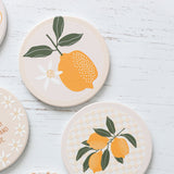 TUSCAN SUN SINGLE LEMON CERAMIC COASTER
