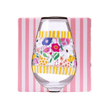 BILLIE YELLOW STRIPE STEMLESS WINE GLASS