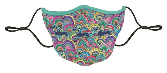 FACE MASK - RAINBOW DACHSHUND