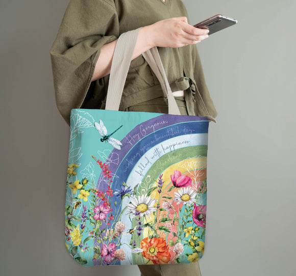 SHOPPING BAG - RAINBOW WILDFLOWER 