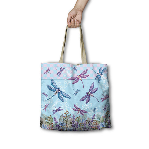 SHOPPING BAG - LAVENDER DRAGONFLIES